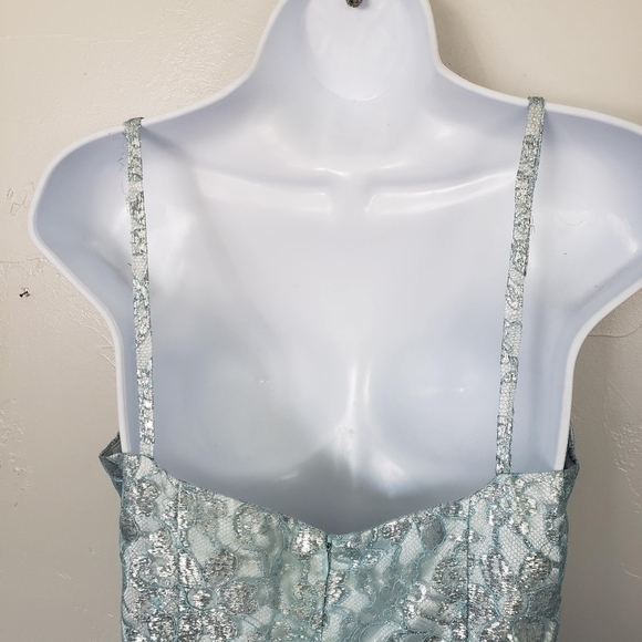 Milly Vintage Women's 4 Cinderella Blue Knee Length Dress Spaghetti Strap Girly - Picture 10 of 12